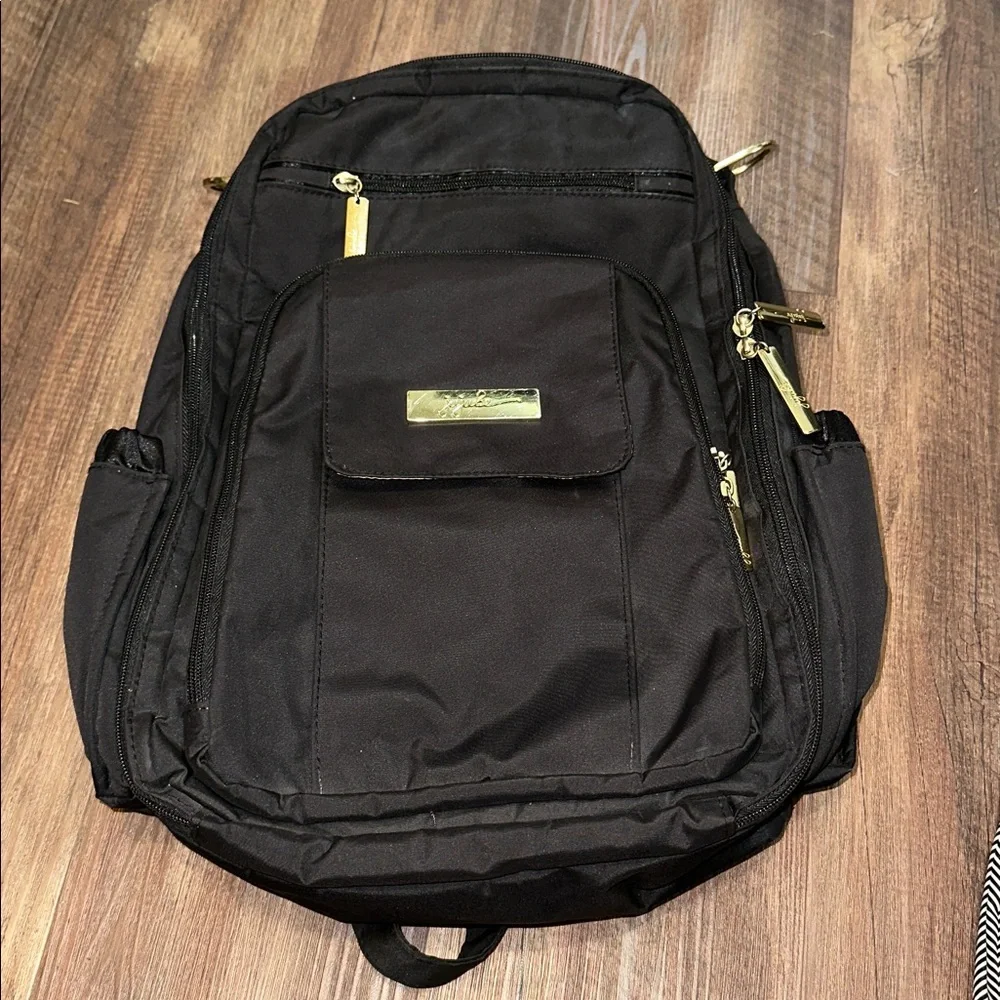 Jujube Backpack Diaper Bag Black & Gold‎ with 2 pouches